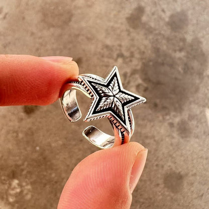 Men's ring with high-end feel and adjustable wide face opening