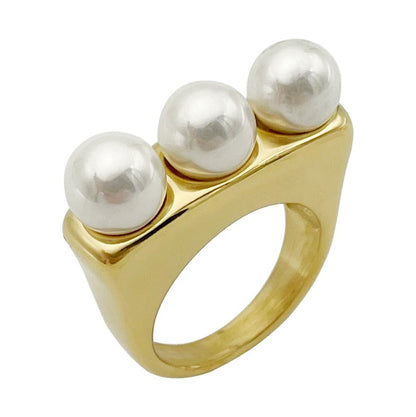 New French retro high-end design light luxury stainless steel ring for women